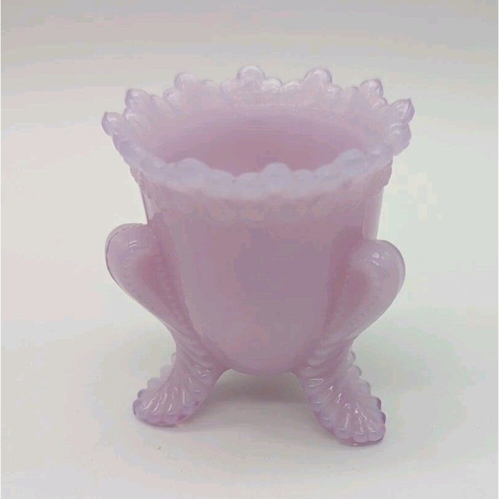 Boyd Art Glass Forget Me Not Toothpick Holder Lavender Purple Opalescent Glass